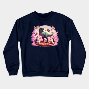 Dino Pizza Cat Chaos Crewneck Sweatshirt